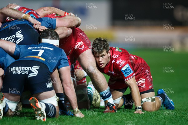 160224 - Scarlets v Munster - United Rugby Championship - Jarrod Taylor of Scarlets packs down at a scrum