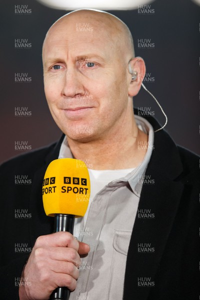 160224 - Scarlets v Munster - United Rugby Championship - Tom Shanklin working for BBC television