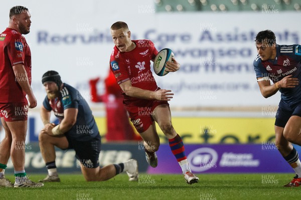 160224 - Scarlets v Munster - United Rugby Championship - Johnny McNicholl of Scarlets