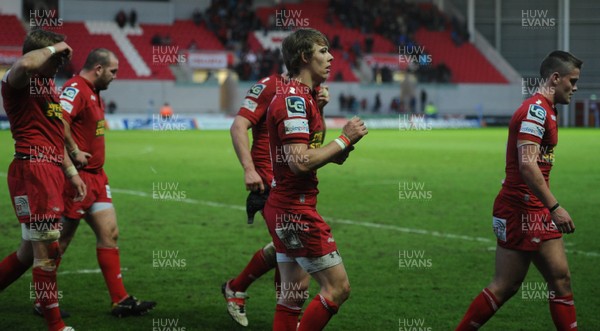 210412 - Scarlets v Munster - RaboDirect PRO12 -Liam Williams of Scarlets look dejected