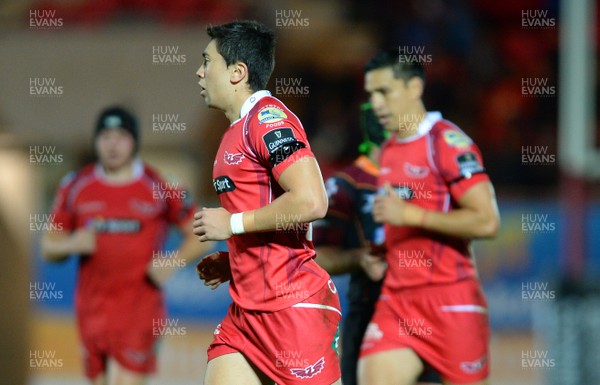 301015 - Scarlets v Newport Gwent Dragons - Guinness PRO12 -Son and Father Jacob Cowley and Regan King of Scarlets after both playing for the same side