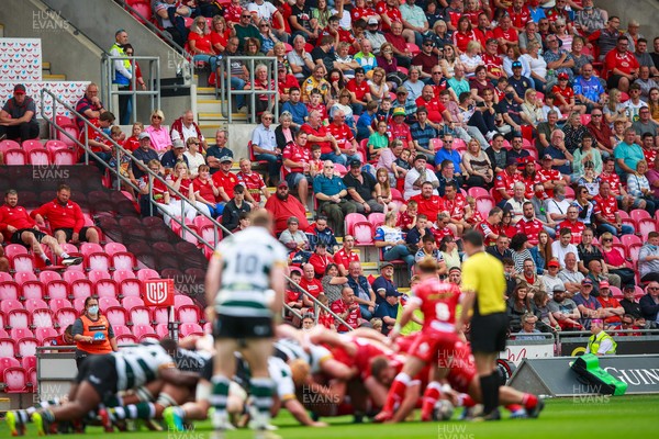 040921 - Scarlets v Nottingham - Preseason Friendly - The fans at Parc y Scarlets watch the action