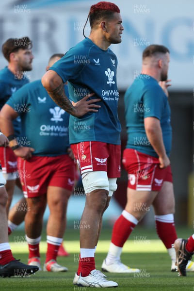 170922 - Scarlets v Ospreys - United Rugby Championship - Vaea Fifita of Scarlets in the pre match warm up