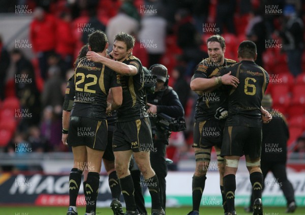 26.12.09 Scarlets v Ospreys... Ospreys players celebrate. 