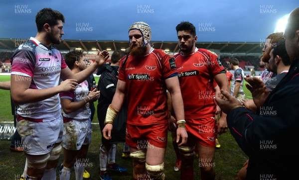 261215 - Scarlets v Ospreys - Guinness PRO12 -Jake Ball of Scarlets leaves the field at the end of the game