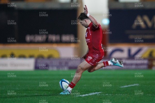 261223 - Scarlets v Ospreys - United Rugby Championship - Ioan Lloyd of Scarlets kicks at goal