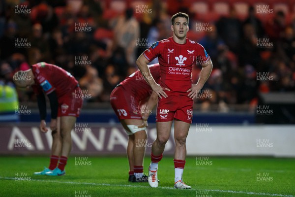 261223 - Scarlets v Ospreys - United Rugby Championship - Kieran Hardy of Scarlets looks despondent at the end of the match