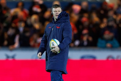 261225 - Scarlets v Ospreys - United Rugby Championship - Scarlets head coach Dwayne Peel during the warm up