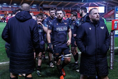 261225 - Scarlets v Ospreys - United Rugby Championship - Morgan Morris and Ospreys are clapped off the pitch at the end of the match