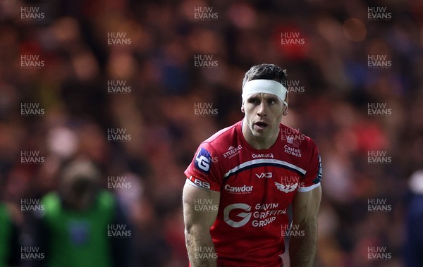 261225 - Scarlets v Ospreys - United Rugby Championship - Gareth Davies of Scarlets 