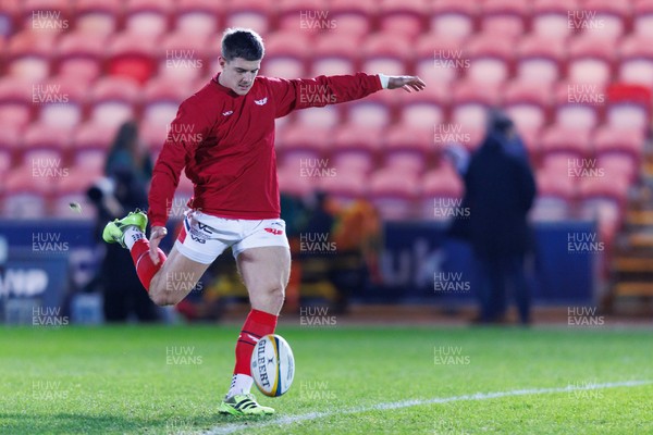 261225 - Scarlets v Ospreys - United Rugby Championship - Joe Hawkins of Scarlets during the warm up