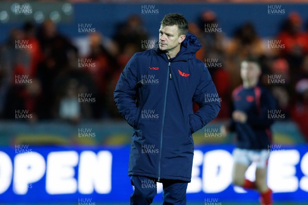 261225 - Scarlets v Ospreys - United Rugby Championship - Scarlets head coach Dwayne Peel during the warm up