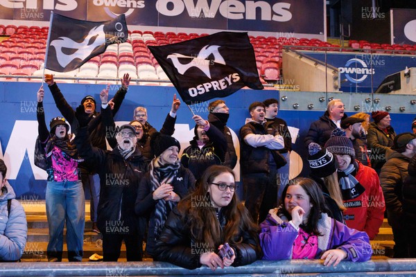 261225 - Scarlets v Ospreys - United Rugby Championship - Ospreys fans show their support after the match