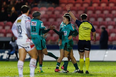 100126 - Scarlets v Section Paloise - Investec Champions Cup - Clement Mondinat of Pau celebrates after scoring a try
