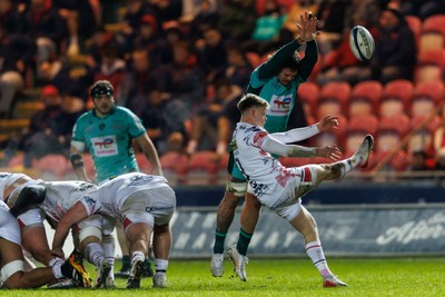 100126 - Scarlets v Section Paloise - Investec Champions Cup - Archie Hughes of Scarlets kicks the ball