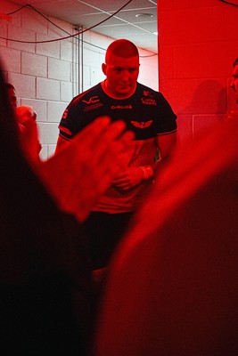 180926 - Scarlets v Saracens - Pre Season Friendly - Will Evans of Scarlets walking out onto the pitch at the start of the match