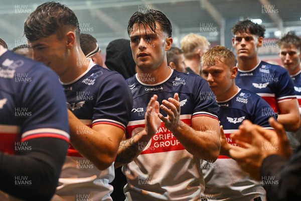 180926 - Scarlets v Saracens - Pre Season Friendly - Joe Roberts of Scarlets at full time