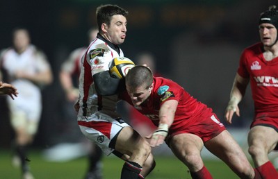 05.03.10 ... Scarlets v Ulster, Magners League -  Ulster's Ian Humphreys takes on Scarlets' Tavis Knoyle    