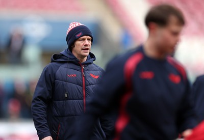 240126 - Scarlets v Ulster - United Rugby Championship - Scarlets Head Coach Dwayne Peel 