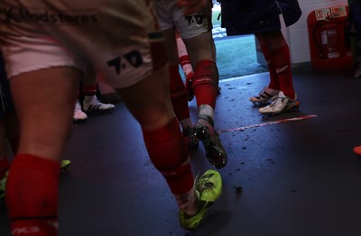 240126 - Scarlets v Ulster - United Rugby Championship - Players walk out the tunnel