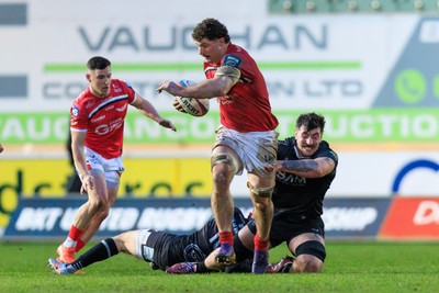 240126 - Scarlets v Ulster - United Rugby Championship - Fletcher Anderson of Scarlets carries up field