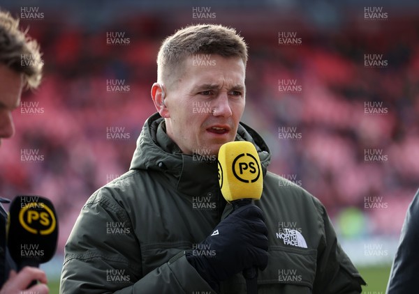 240126 - Scarlets v Ulster - United Rugby Championship - Former Wales and Scarlets player Jonathan Davies working for Premier Sports