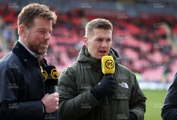 240126 - Scarlets v Ulster - United Rugby Championship - Former Wales and Scarlets player Jonathan Davies working for Premier Sports