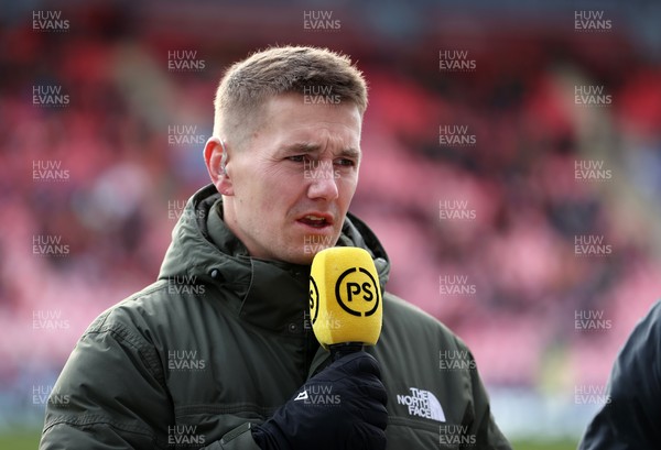 240126 - Scarlets v Ulster - United Rugby Championship - Former Wales and Scarlets player Jonathan Davies working for Premier Sports