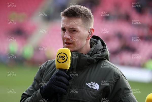 240126 - Scarlets v Ulster - United Rugby Championship - Former Wales and Scarlets player Jonathan Davies working for Premier Sports