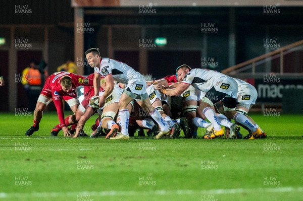 240218 - Scarlets v Ulster, Guinness PRO14 - John Cooney of Ulster moves the ball out of a scrum 