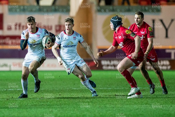 240218 - Scarlets v Ulster, Guinness PRO14 - Louis Ludik of Ulster makes a run with the ball 