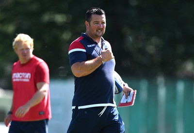 240819 - Scarlets A v Ulster A - Celtic Cup - Scarlets A coach Paul Fisher