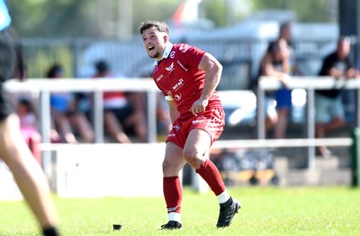 240819 - Scarlets A v Ulster A - Celtic Cup - Jack Wilson of Scarlets A kicks a penalty