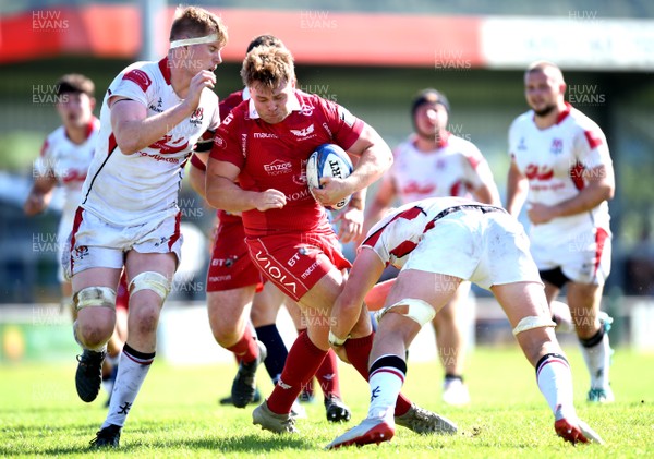 240819 - Scarlets A v Ulster A - Celtic Cup - Ryan Davies of Scarlets A looks for a way through