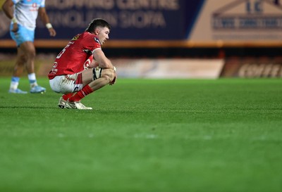 250426 - Scarlets v Vodacom Bulls - United Rugby Championship - Dejected Max Douglas of Scarlets at full time
