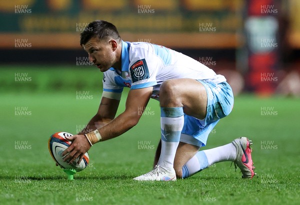 250426 - Scarlets v Vodacom Bulls - United Rugby Championship - Handre Pollard of Bulls kicks a penalty to win the game