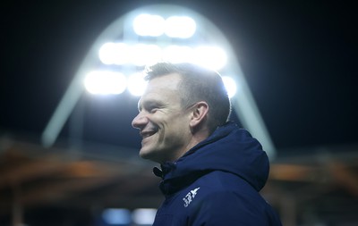 270123 - Scarlets v Vodacom Bulls - United Rugby Championship - A happy Scarlets Head Coach Dwayne Peel at full time