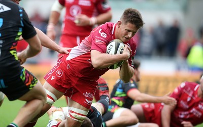 121019 - Scarlets v Zebre Rugby - Guinness PRO14 - Josh Helps of Scarlets scores a try