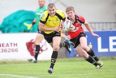 11.07.10.. South Wales Scorpions v Gateshead Thunder, The Co-operative Championship Div 1 -  Scorpions Elliot Kear scores his second try 