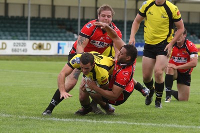 11.07.10.. South Wales Scorpions v Gateshead Thunder, The Co-operative Championship Div 1 -  Scorpions Steve Parry powers over to score try 