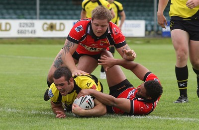 11.07.10.. South Wales Scorpions v Gateshead Thunder, The Co-operative Championship Div 1 -  Scorpions Steve Parry powers over to score try 