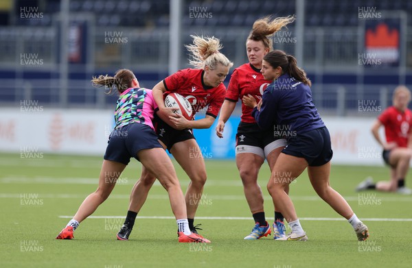 200923 - Scotland Women and Wales Women Combined Training Session - Meg Webb and Lleucu George during a combined training session with Scotland in Edinburgh