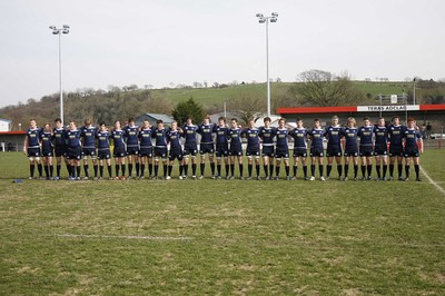 10.04.10 Scotland U18 v Ireland U18 - Under 18s 5 Nations Festival -  The Scotland squad line up for The National Anthems. 