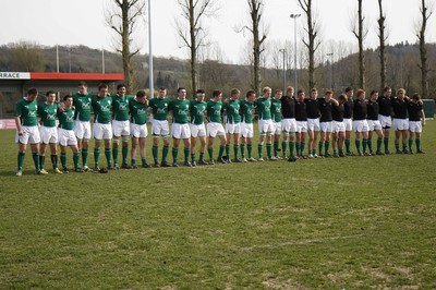 10.04.10 Scotland U18 v Ireland U18 - Under 18s 5 Nations Festival -  The Ireland squad lineup for The National Anthems. 