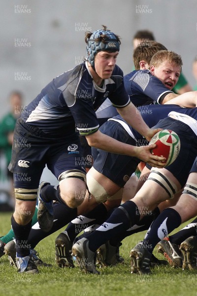 10.04.10 Scotland U18 v Ireland U18 - Under 18s 5 Nations Festival -  Scotland's Lawrie Seydak makes a break form an attacking scrum. 