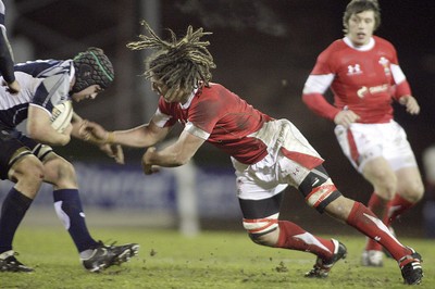 06.02.09 - Scotland U20 v Wales U20... Stuart McInally of Scotland tackled by Josh Navidi of Wales.  