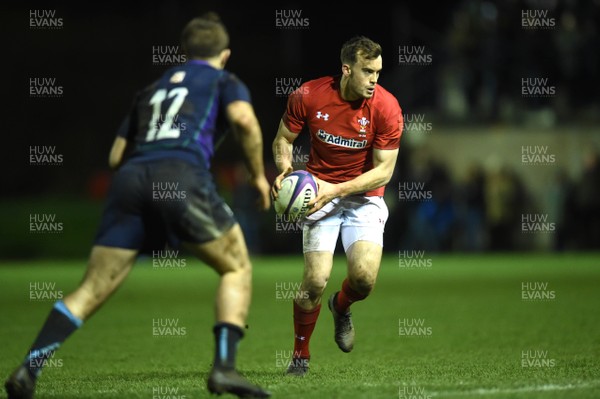 080319 - Scotland Under 20 v Wales Under 20 - U20s 6 Nations Championship - Cai Evans of Wales looks for a way through