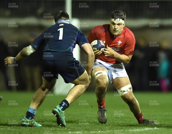 080319 - Scotland Under 20 v Wales Under 20 - U20s 6 Nations Championship - Teddy Williams of Wales is tackled by Murphy Walker of Scotland