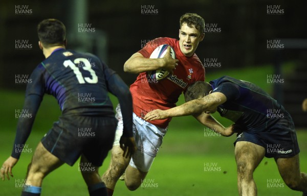 080319 - Scotland Under 20 v Wales Under 20 - U20s 6 Nations Championship - Max Llewellyn of Wales looks for a way through
