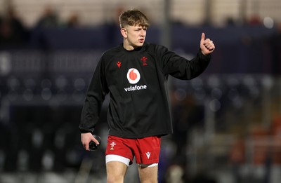 070325 - Scotland U20s v Wales U20s - U20s 6 Nations Championship - Harri Ford of Wales during the warm up